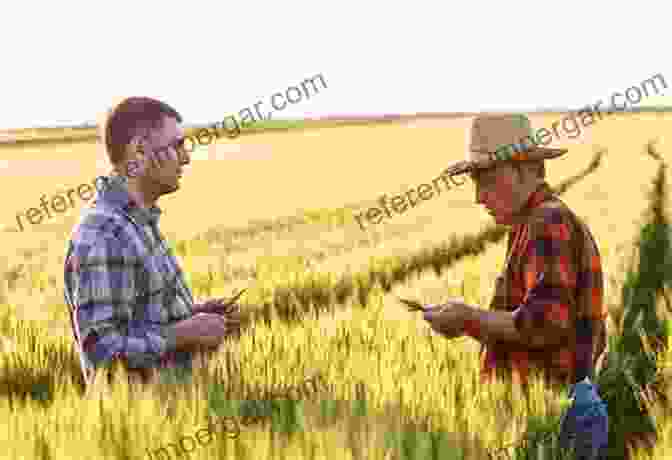 A Group Of Farmers Examining A Field Of Crops, Demonstrating The Practical Applications Of Agricultural Biochemistry In Agriculture An To Agricultural Biochemistry