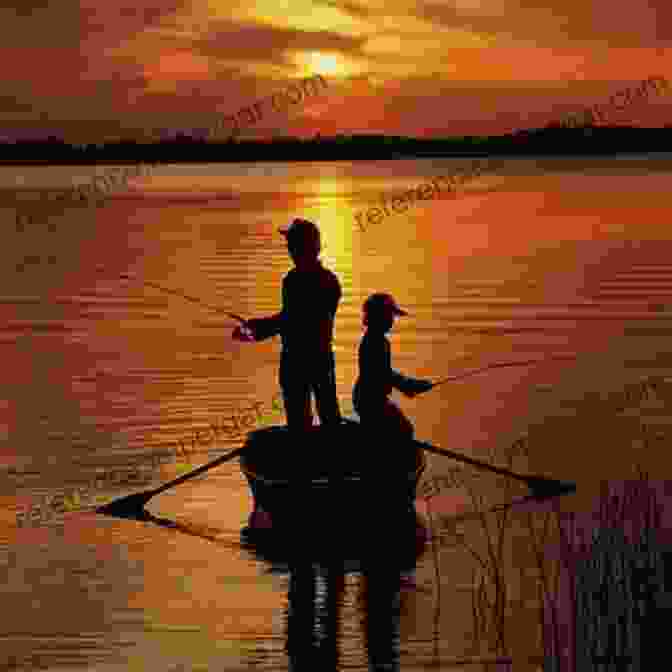 A Silhouette Of A Father And Son Fishing Together At Sunset. We Fish: The Journey To Fatherhood