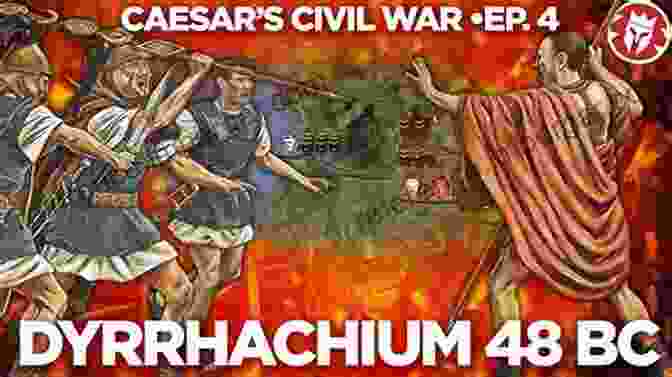 An Epic Depiction Of The Battle Of Dyrrhachium, With Roman Soldiers Clashing Fiercely. The Battle Of Dyrrhachium (48 BC): Caesar Pompey And The Early Campaigns Of The Third Roman Civil War